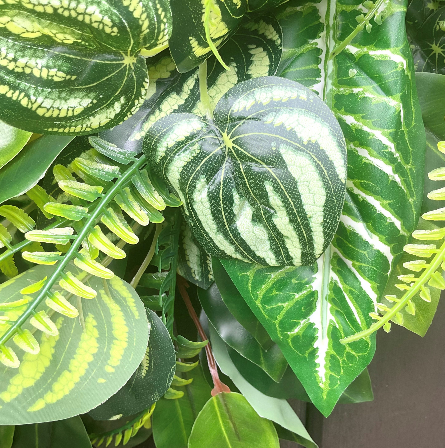 faux water melon leaves dieffenbachia leaves year round all seasons mixed greenery door wreath