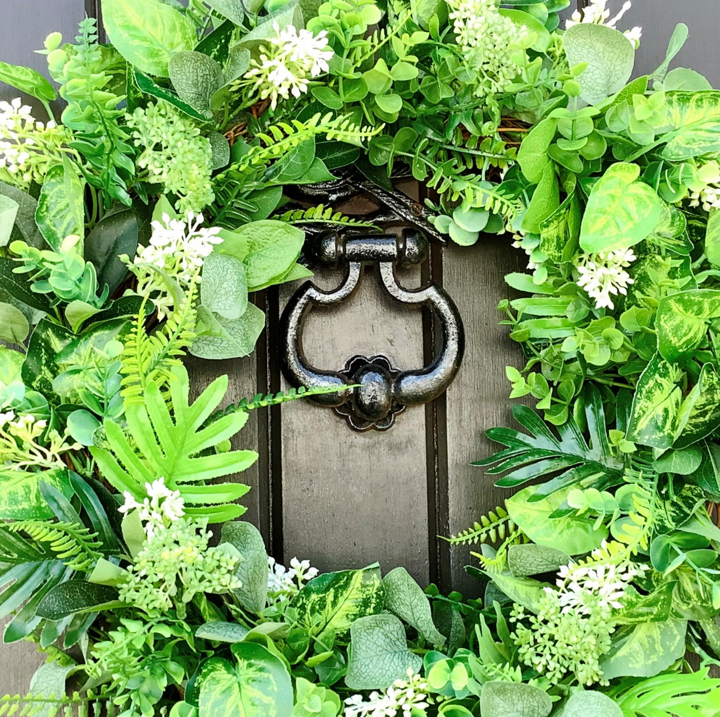 year round greenery and mixed berry door wreath