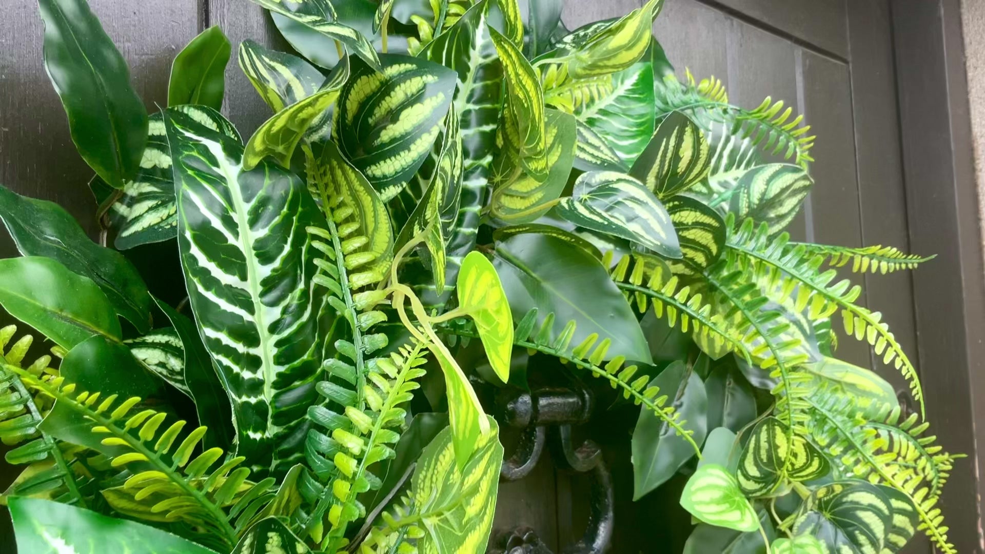 faux water melon leaves dieffenbachia leaves year round all seasons mixed greenery door wreath