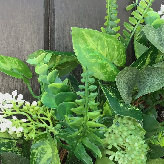 year round greenery and mixed berry door wreath